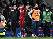 Alexander Isak, úto�ník, Liverpoolu, opou�tí zápas s Tottenhamem.