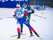 Michal Kr�má� na trati závodu s hromadným startem v v Annecy