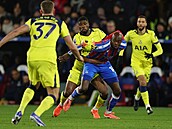 Úto�ník Jean-Philippe Mateta z Crystal Palace se sna�í uvolnit ze souboje v...