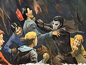 Ilustrace Ji�ího Gruse k vydání knihy Stínadla se bou�í z roku 2020.