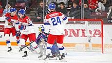 �e�i slaví gól proti Finsku po tref� Mat�je Kubiesy.