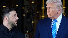 Snímky ze setkání prezident� Donalda Trumpa a Volodymyra Zelenského v Palm...