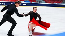 Kate�ina a Daniel Mrázkovi b�hem svého volného tance na mistrovství republiky.