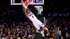 Tyrese Maxey z Philadelphie b�hem zápasu proti New York Knicks.