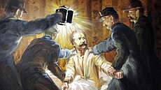 Policisté dopadli Huga Schenka v lednu 1884 p�ímo v jeho posteli.