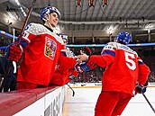 �eská st�ída�ka slaví vst�elený gól, úto�níci Vojt�ch �iha� (vep�edu) a Adam...