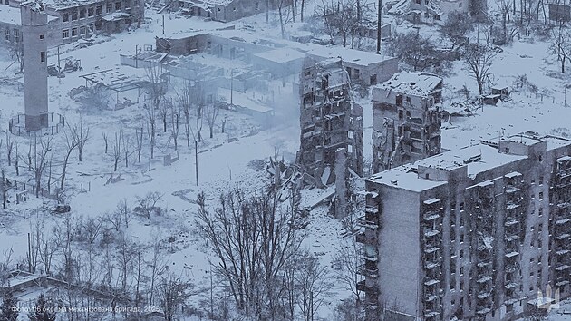 Pohled na rozst��len� m�sto Kupjansk v Charkovsk� oblasti (30. prosince 2025)