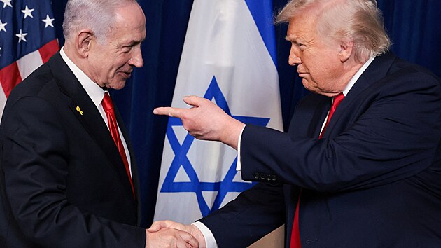 Americk� prezident Donald Trump a izraelsk� premi�r Benjamin Netanjahu b�hem tiskov� konference po setk�n� v Trumpov� klubu Mar-a-Lago v Palm Beach na Florid� v USA. (29. prosince 2025)