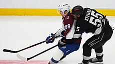 Martin Ne�as (vlevo) z Colorado Avalanche v zápase s Los Angeles Kings úto�í...