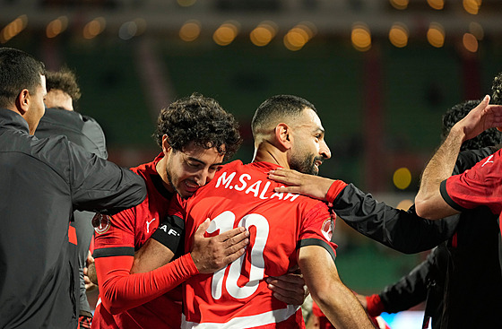 Mohamed Salah poté, co dal gól v prodlou�ení osmifinále Afrického poháru národ�.