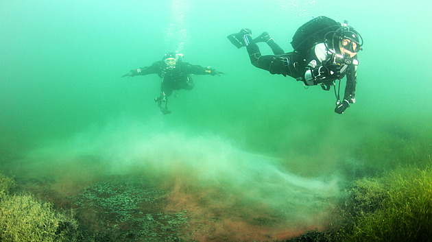 OBRAZEM: „Umělý“ vrak či krasavec sumec. Podívejte se pod hladinu jezera Most