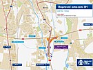 Veden� dopravy po obj�zdn� trase pro sm�r z Brna na Vy�kov a Ostravu kv�li...