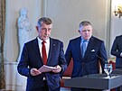 Spole�ná tisková konference premiér� �eské republiky Andreje Babi�e a Slovenské...