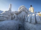 D�ky mraziv�mu po�as� ale socha m��e vydr�et i n�kolik t�dn�. (8. ledna 2026)