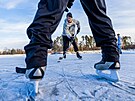 Díky teplotám pod bodem mrazu jsou výborné podmínky k bruslení. Na snímku...