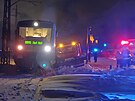V Tr�nici se vlak srazil na �elezni�n�m p�ejezdu se sypa�em. (3. ledna 2026)