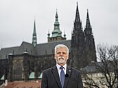Prezident Petr Pavel p�i natá�ení svého novoro�ního projevu, který televize...