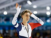 Rychlobrusla� Metod�j Jílek po závod� na 10 000 metr� v rámci Sv�tového poháru...