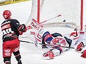 Královehradecký Perret p�ekonává pardubického gólmana Willa.