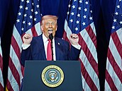 Prezident Donald Trump hovo�í s republikánskými zákonodárci Sn�movny...