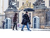 Sn�hové a mrazivé po�así v Praze. (9. ledna 2026)