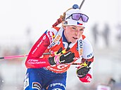 Markéta Davidová na trati sprintu v Oberhofu.