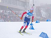 Tomá� Mikyska b�hem sprintu v Oberhofu.