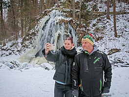 Um�le vytvo�ený vodopád v Ter�in� Údolí na Novohradsku v t�chto mrazech...