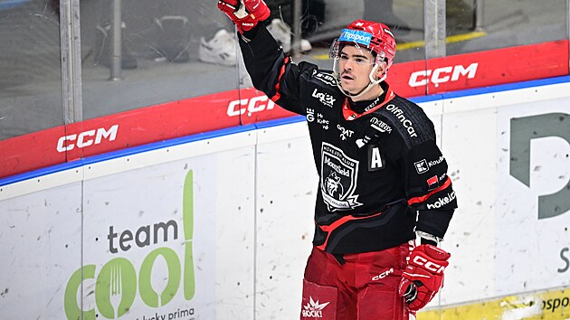 Jordann Perret z Hradce slav� g�l do s�t� Pardubic.