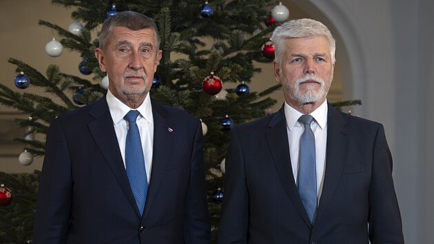 Na novoro�n� ob�d se se�li prezident Petr Pavel a premi�r Andrej Babi� (ANO). (7. ledna 2026)