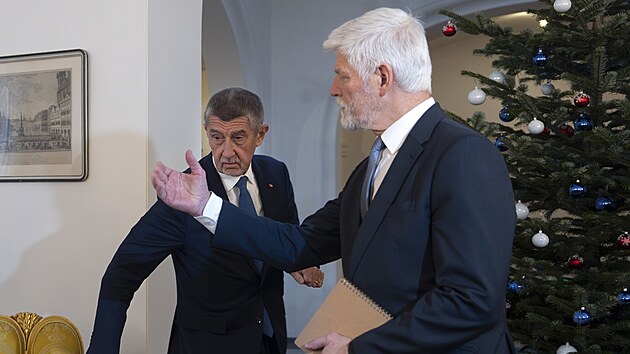Na novoro�n� ob�d se se�li prezident Petr Pavel a premi�r Andrej Babi� (ANO). (7. ledna 2026)