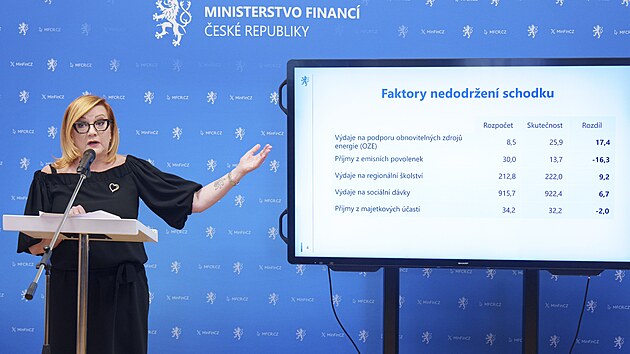 Ministryn� financ� Alena Schillerov� (ANO) na tiskov� konferenci (6. ledna 2026)