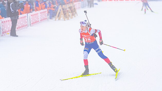 Tereza Voborn�kov� b�� sprint v Oberhofu.