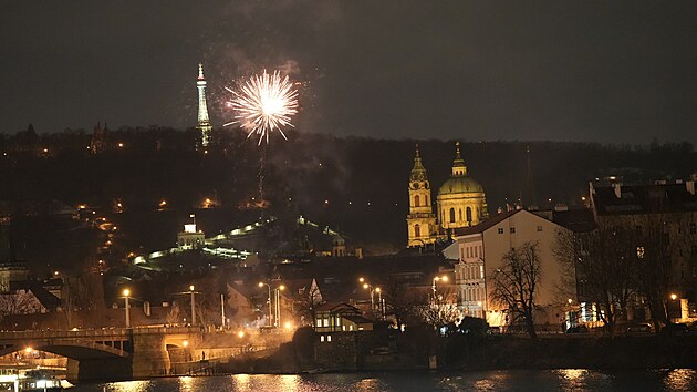 Lid� v Praze oslavuj�  p��chodu nov�ho roku. (1. ledna 2026)