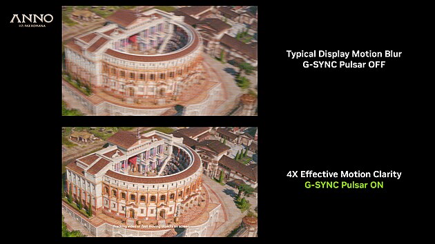 Uk�zka efektu technologie G-SYNC Pulsar
