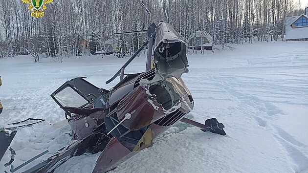 Z�b�ry tragick� nehody vrtuln�ku Robinson R44 v Rusku. (7. ledna 2026)