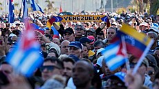 Havana. Mítink proti americké intervenci ve Venezuele (3. ledna 2025)