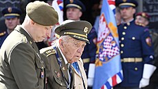 Vále�ný veterán Miloslav Masopust na oslavách 80. výro�í osvobození Plzn�...