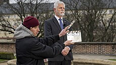 Prezident Petr Pavel p�i natá�ení svého novoro�ního projevu, který televize...