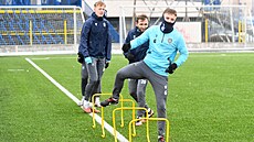 Zahajovací trénink FK Teplice, vp�edu Michal Bílek, za ním Daniel Truba�.
