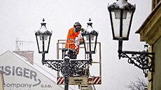 Sn�hové a mrazivé po�así v �atci. (9. ledna 2026)