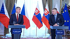 Spole�ná tisková konference premiér� �eské republiky Andreje Babi�e a Slovenské...