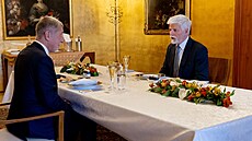 Novoro�ní ob�d premiéra Andreje Babi�e s prezidentem Petrem Pavlem. (7. ledna...