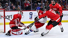 �eský úto�ník Vojt�ch �iha� (15) proklouzl kolem kanadské obrany a vst�elil v...