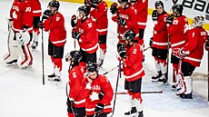 Zklamaní kanad�tí junio�i po porá�ce v semifinále hokejového MS s �eskem.