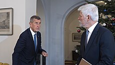 Na novoro�ní ob�d se se�li prezident Petr Pavel a premiér Andrej Babi� (ANO)....
