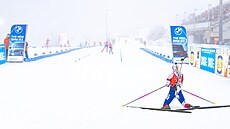 Tereza Voborníková v cíli sprintu v Oberhofu.