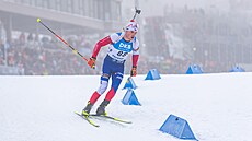 Tomá� Mikyska b�hem sprintu v Oberhofu.