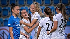 Fotbalistky Slovácka v zápase proti Slovanu Liberec.