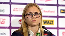 Generální mana�erka �eské �enské reprezentace Tereza Sadilová na tiskové...